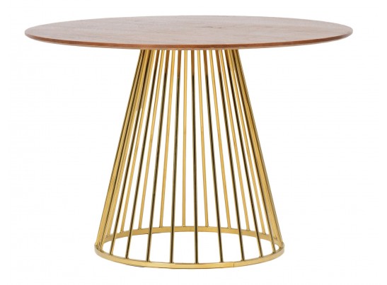 Стол Liverpool диам.110см, орех с золотистыми ножками в Каменске-Уральском