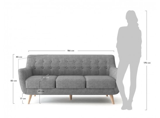 Диван Picasso трехместный бирюзовый в Каменске-Уральском