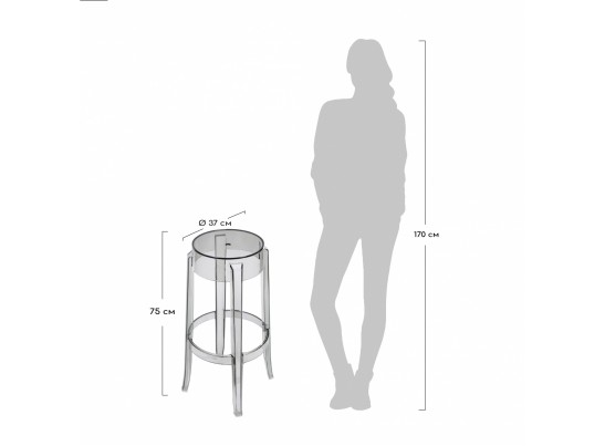 Стул барный Charles Ghost серый в Каменске-Уральском