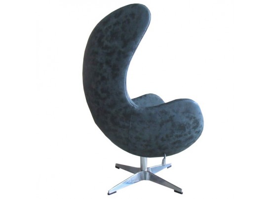 Кресло EGG CHAIR черный матовый с эффектом состаренная кожа в Каменске-Уральском