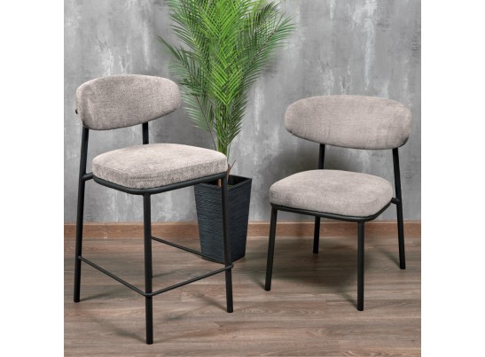 Стул Lucas 2 латте шенилл с чёрными ножками в Каменске-Уральском