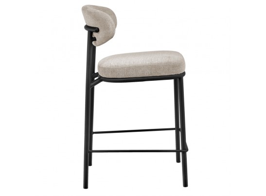 Стул полубарный Lucas 2 латте шенилл с чёрными ножками в Каменске-Уральском