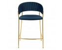 Стул полубарный Turin синий с золотыми ножками в Каменске-Уральском