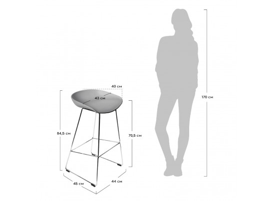 Стул барный Neo серый в Каменске-Уральском