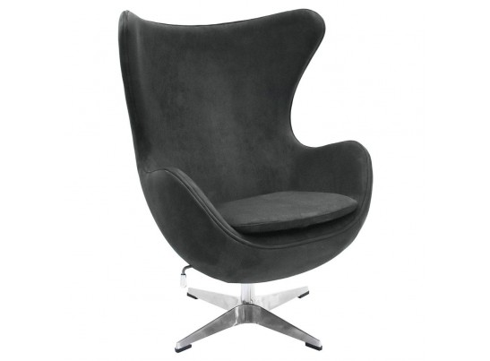 Кресло EGG CHAIR графит, искусственная замша в Каменске-Уральском