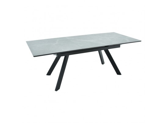 Стол Adam раскладной 140-190x90x75см, керамогранит серый мрамор, чёрный в Каменске-Уральском
