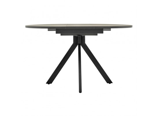 Стол Rudolf круглый раскладной 100-130x100x75см, Бетон слюда, чёрный в Каменске-Уральском