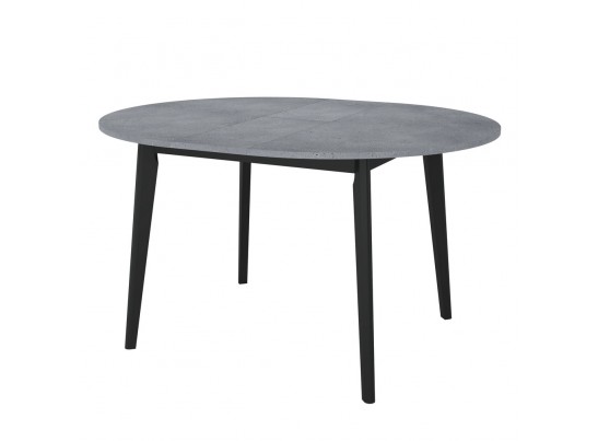 Стол Oslo круглый раскладной 110-140x110x75см, Бетон Портленд, чёрный в Каменске-Уральском