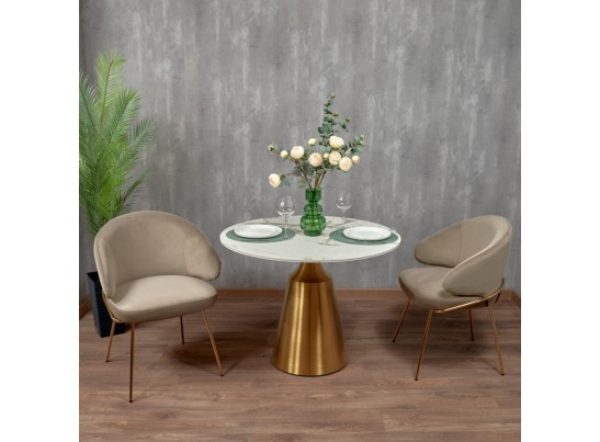 Стул-полукресло Emil серый с золотыми ножками в Каменске-Уральском