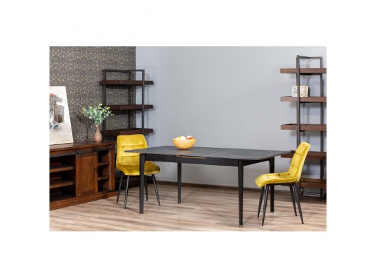 Стол Splash раскладной 125-155x85x75см, Угольный камень, чёрный в Каменске-Уральском