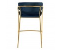 Стул полубарный Turin синий с золотыми ножками в Каменске-Уральском