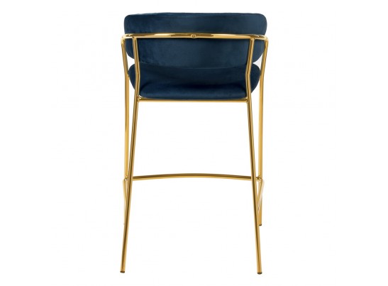 Стул полубарный Turin синий с золотыми ножками в Каменске-Уральском