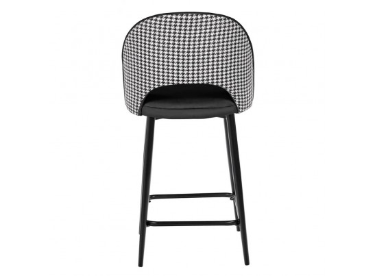 Стул полубарный Leo чёрный с жаккардом, с поворотным механизмом в Каменске-Уральском