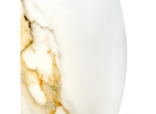 Стол Aura D110, керамогранит Calacatte gold мрамор, чёрный в Каменске-Уральском