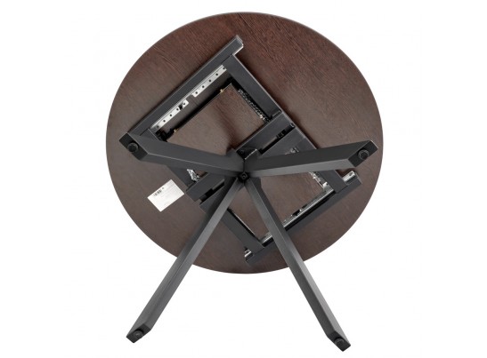 Стол Rudolf круглый раскладной 100-130x100x75см, Бетон слюда, чёрный в Каменске-Уральском