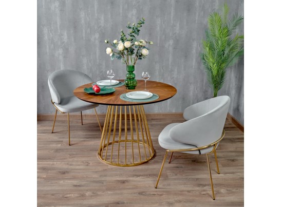 Стул-полукресло Emil серый с золотыми ножками в Каменске-Уральском