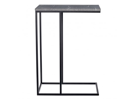 Придиванный столик Loft 50x30см, серый мрамор с чёрными ножками в Каменске-Уральском