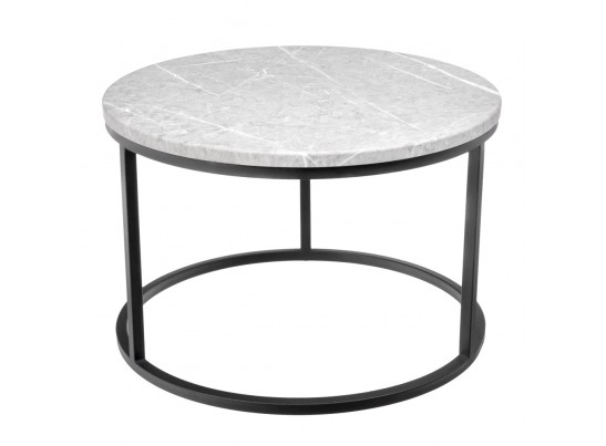 Набор кофейных столиков Tango светло-серый мрамор с чёрными ножками, 2шт в Каменске-Уральском