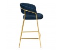 Стул полубарный Turin синий с золотыми ножками в Каменске-Уральском