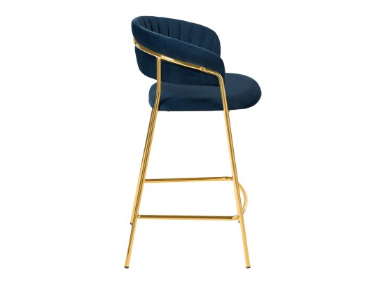 Стул полубарный Turin синий с золотыми ножками в Каменске-Уральском