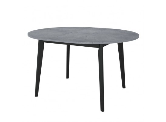 Стол Oslo круглый раскладной 110-140x110x75см, Бетон Портленд, чёрный в Каменске-Уральском