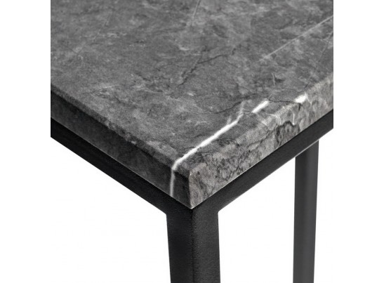 Придиванный столик Loft 50x30см, серый мрамор с чёрными ножками в Каменске-Уральском