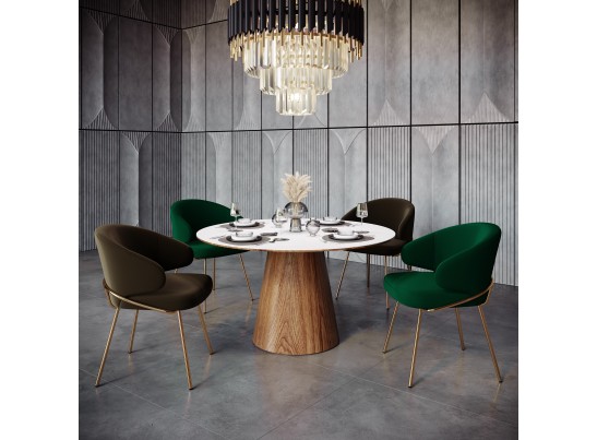 Стул-полукресло Emil зеленый с золотыми ножками в Каменске-Уральском