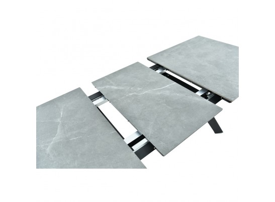 Стол Adam раскладной 140-190x90x75см, керамогранит серый мрамор, чёрный в Каменске-Уральском