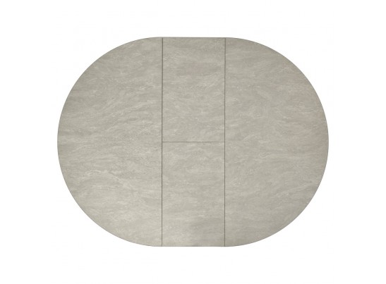 Стол Rudolf круглый раскладной 100-130x100x75см, Бетон слюда, чёрный в Каменске-Уральском