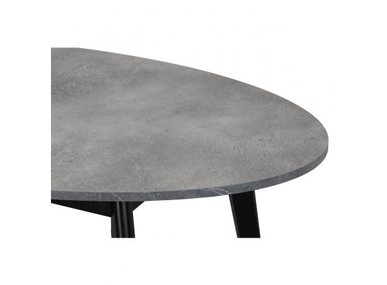 Стол Oslo круглый раскладной 110-140x110x75см, Бетон Портленд, чёрный в Каменске-Уральском