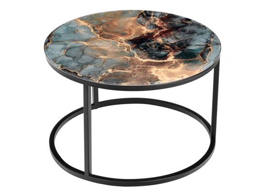 Набор кофейных столиков Tango космический с чёрными ножками, 2шт в Каменске-Уральском