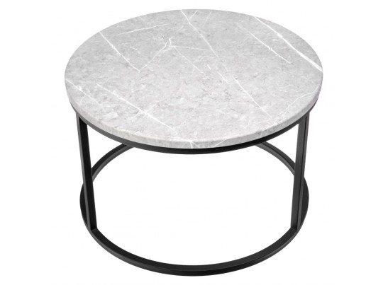 Набор кофейных столиков Tango светло-серый мрамор с чёрными ножками, 2шт в Каменске-Уральском