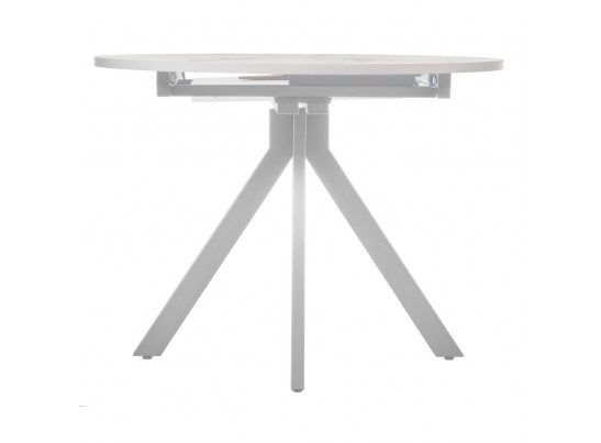 Стол Rudolf круглый раскладной 100-130x100x75см, белый мрамор, белый в Каменске-Уральском