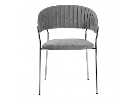 Комплект из 4-х стульев Turin серый вельвет с хромированными ножками в Каменске-Уральском