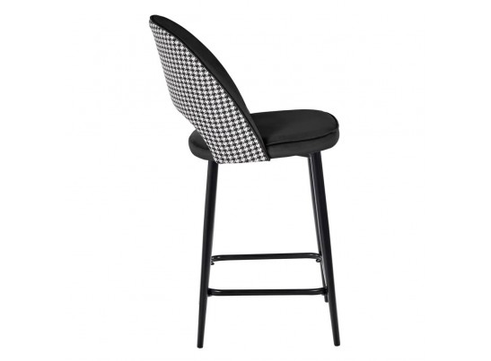 Стул полубарный Leo чёрный с жаккардом, с поворотным механизмом в Каменске-Уральском