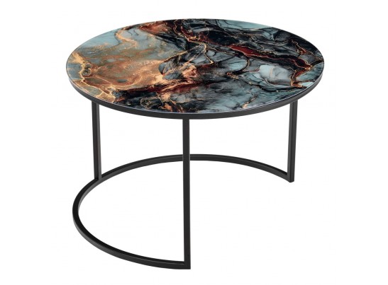 Набор кофейных столиков Tango космический с чёрными ножками, 2шт в Каменске-Уральском