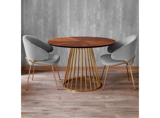 Стул-полукресло Emil серый с золотыми ножками в Каменске-Уральском