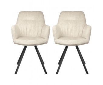 Комплект из 2-х стульев Grant латте шенилл на поворотном механизме