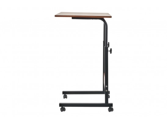 Стол многофункциональный на колесах, 60x40 см, «РОЛЛ», 2 ножки, регул.высота, мдф, металл, тёмн. дерево, черный в Каменске-Уральском