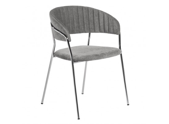 Комплект из 4-х стульев Turin серый вельвет с хромированными ножками в Каменске-Уральском