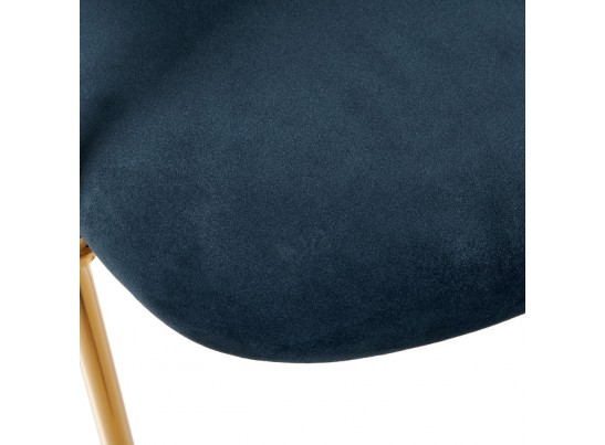 Комплект из 2-х стульев полубарных Turin синий с золотыми ножками в Каменске-Уральском