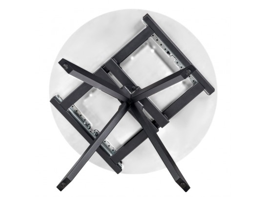 Стол Rudolf круглый раскладной 90-120x90x75см, белый мрамор, чёрный в Каменске-Уральском