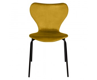 Комплект из 2-х стульев Seven Style горчичный велюр с чёрными ножками