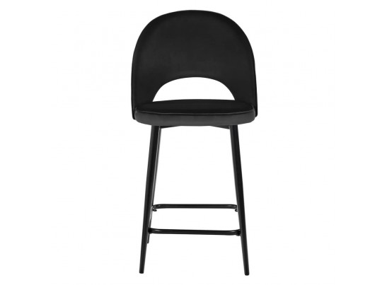 Стул полубарный Leo чёрный с жаккардом, с поворотным механизмом в Каменске-Уральском