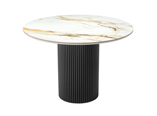 Стол Aura D110, керамогранит Calacatte gold мрамор, чёрный в Каменске-Уральском