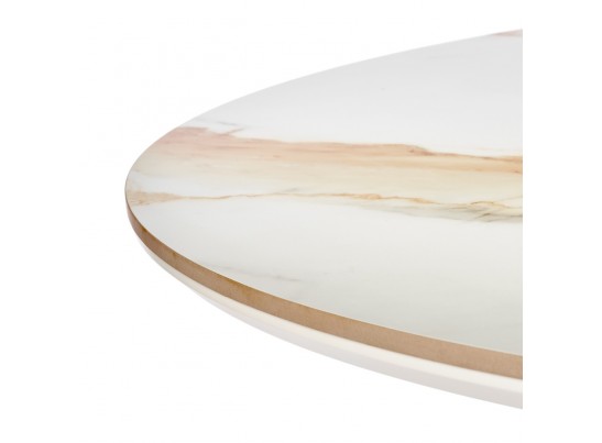 Стол Aura D110, керамогранит Calacatte gold мрамор, чёрный в Каменске-Уральском