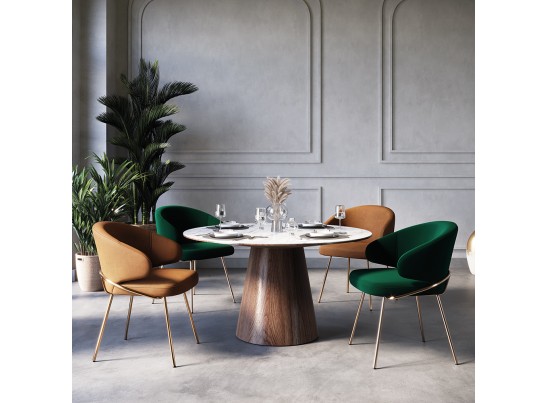 Стул-полукресло Emil зеленый с золотыми ножками в Каменске-Уральском