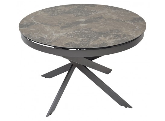 Стол BRUNO раскладной 120-170х90х76см с матовой серо-коричневой керамической столешницей "под камень" в Каменске-Уральском