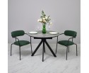 Стол Rudolf круглый раскладной 100-130x100x75см, серый керамогранит, черный в Каменске-Уральском