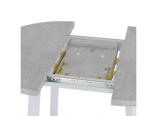 Стол Next круглый раскладной 100-130x100x76,5см,Бетон Лайт, белый в Каменске-Уральском